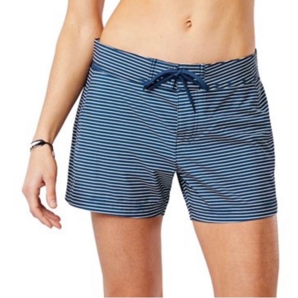 Carve Designs Navy and White Striped Athletic Shorts